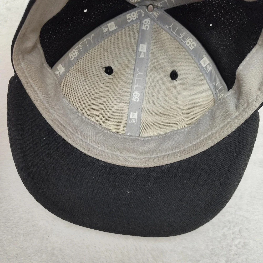 Chicago White Sox New Era Hat Cap Fitted Mens 7 1/8‎ Black 59FIFTY Polyester MLB